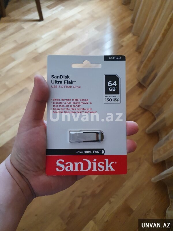Fləşkart Sandisk 64 gb Usb 3.0 Ultra Flair 