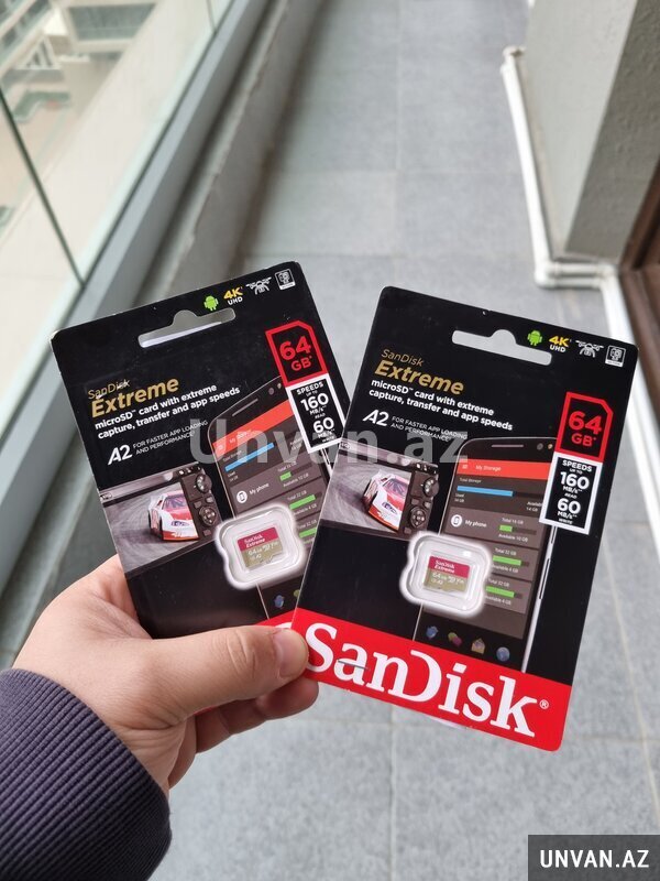 Yaddaş Kartı Sandisk Extreme 64 Gb Klass 10 Uhs-3
