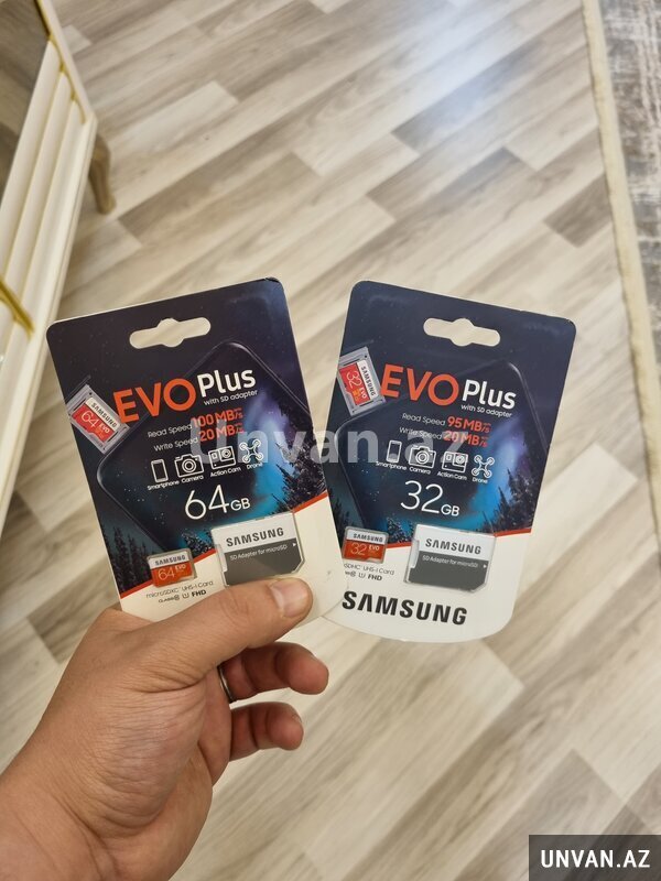 Yaddaş Kartı Samsung Evo Plus 32 gb Klass10