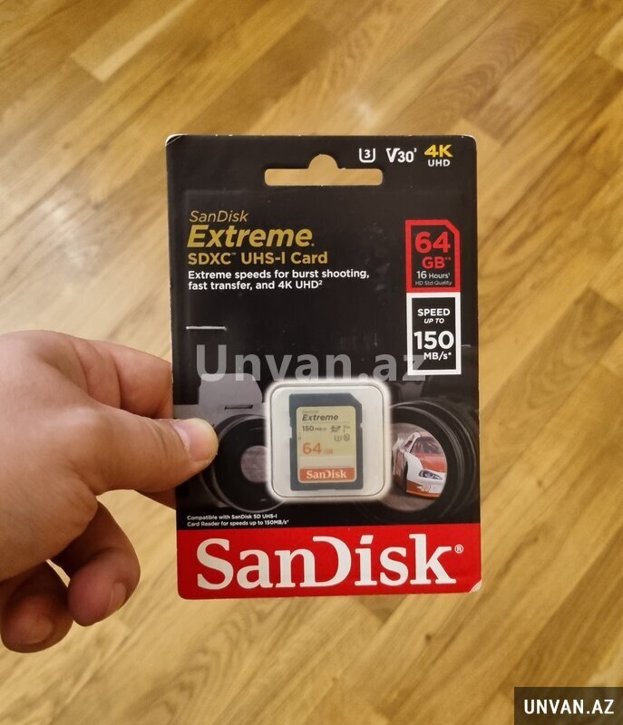 Sandisk Extreme 64 gb 150Mb/san sd yaddaş kartı
