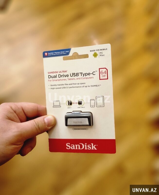 Fləşkart Dual Drive Sandisk Type c 64 Gb Usb 3.1