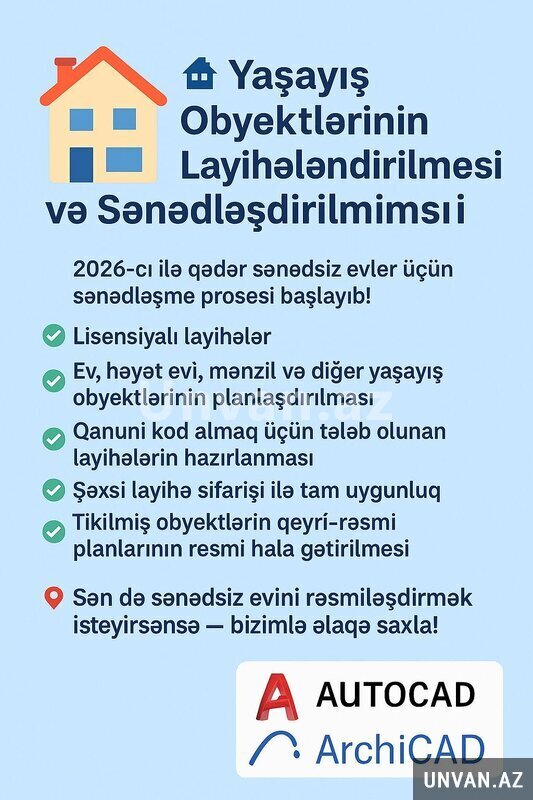 2026-cı ilə qədər sənədsiz evlər üçün sənədləşmə prosesi baş 2026-cı ilə qədər sənədsiz evlər üçün sənədləşmə prosesi baş