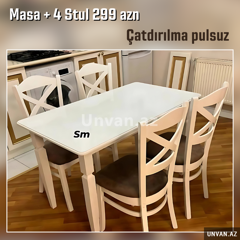 Masa + 4 stul dəsti Masa + 4 stul dəsti