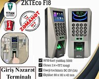 "zkteco F18" biometrik giriş nəzarət terminalı