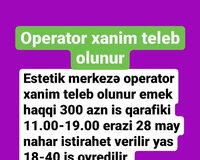 Resepsn,qeydiyyatci,operator,menecer ve basqa isler