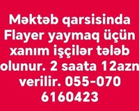 Reklamci xanım işçilər tələb olunur