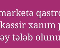 Dalğa marketə satıcı xanım kassir xanım paketçi bəy