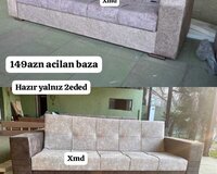 Divan açılan bazalı hazır var