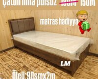 Tək neferlik çarpayı+matras