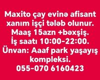Xirdalanda çay evinə afisant xanım işçi tələb olunur