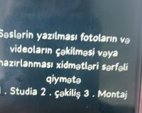 Çəkiliş studiyası kirayəsi bizdə