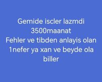 Gəmidə işçi lazımdır