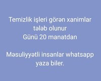 Ev temizliy iiş görən teleb olunur
