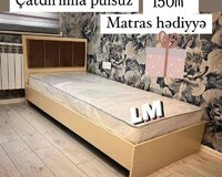 Tək neferlik çarpayı+matras hediyye