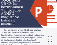 Təqdimatlar və Cvlər reklampost hazırlanması xidməti
