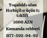 Təqaüddə olan Hərbçilər üçün iş təklifi