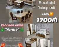 Yataq dəsti + Künc divan+ Masa dəsti