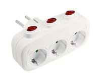 3 X Switchable Sockets with Individual On/off Switch