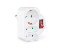 Three-Way Rotating Socket with Switch, 16a 250v