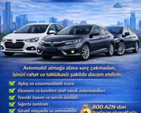 Təşkilatlar üçün minik avtomobillərinin aylıq icarəsi