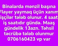 İnstagram üzərindən işləyə biləcək xanım işçilər tələb olunu