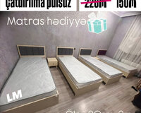 Tək neferlik çarpayı+matras hediyye