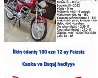 Motosikletlər endirimlə hədiyyəli Faizsiz 88