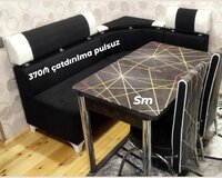 Metbex üçün divan, masa ve oturacaq desti