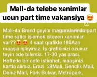 Geyim mağazasında part time satıcı