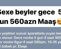 Gece smeni işçiler tələb olunur