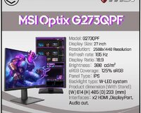 Msi Optix G273qpf Oyun Monitoru