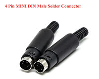 4 Pin Mini Din Male Solder Connector