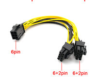 6 Pin [8 Pin] to dual 8(6+2) Pin Power Converter Cable