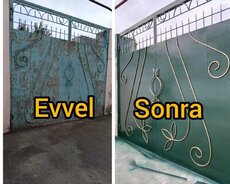 Darvazalarin yerində rənglənməsi temir
