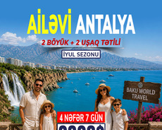 Ailəvi Antalya turu 2 Böyük 2 Uşaq