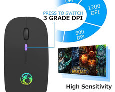 Simsiz Bluetooth Rgb İşıqlı Səssiz Siçan – Şarj Edilə Bilən