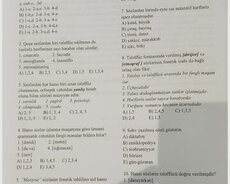 Az Dili İbtidai Sinif Hazırlığı Məntiq Bütün Fənlər