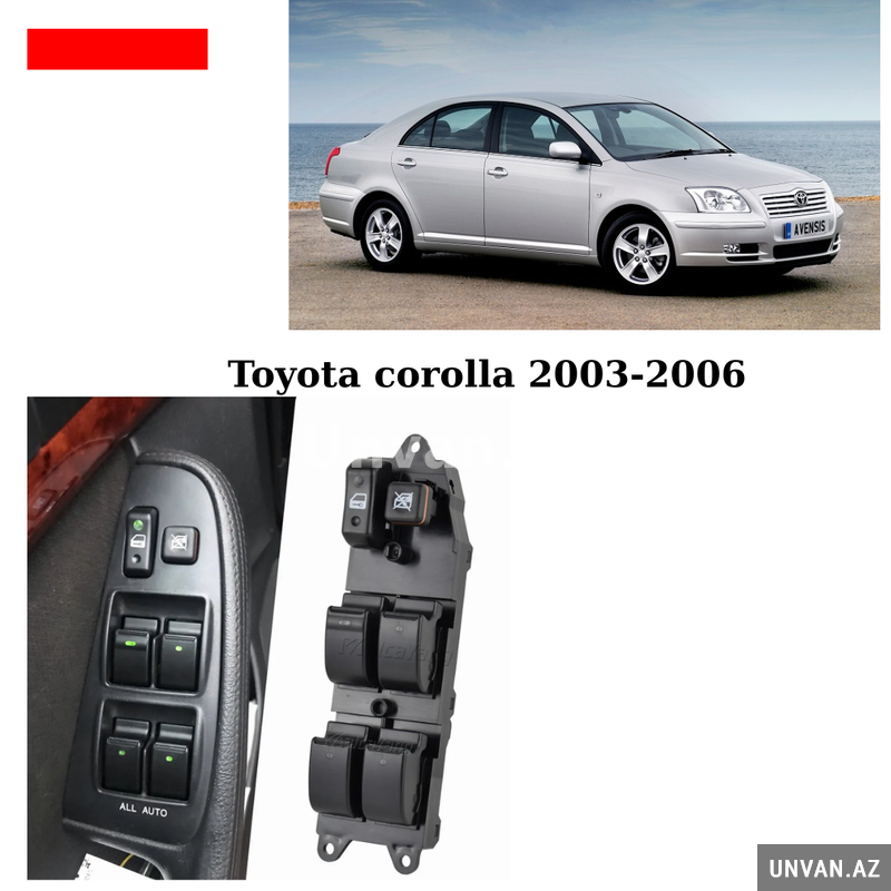 Toyota corolla 2003-2006 şüşə qaldıran knopka blok satılır Toyota corolla 2003-2006 şüşə qaldıran knopka blok satılır