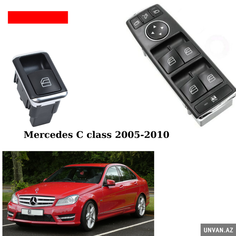 Mercedes C class 2005-2012 üçün şüşə qaldıran knopka blok s Mercedes C class 2005-2012 üçün şüşə qaldıran knopka blok s