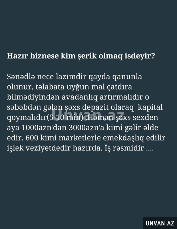 Lavaş sexine şerik axtarılır Lavaş sexine şerik axtarılır