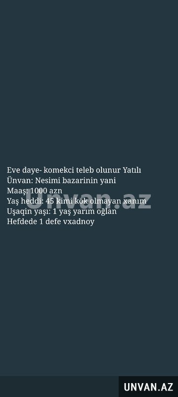 Yatılı daye teleb olunur Yatılı daye teleb olunur