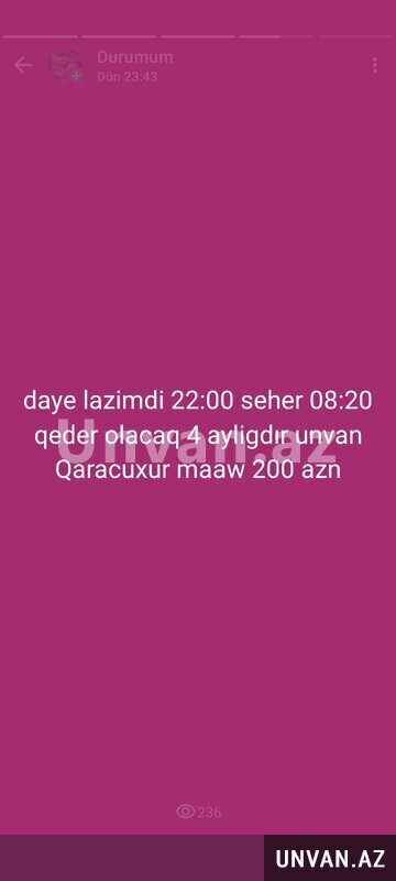 Gece smen daye teleb olunur Gece smen daye teleb olunur