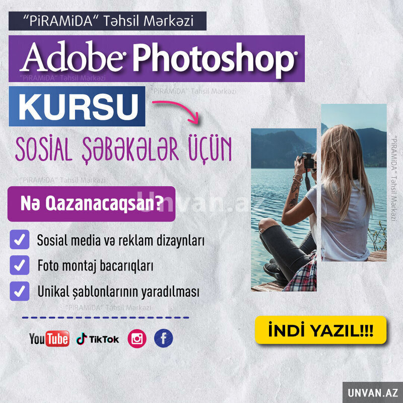 Adobe Photoshop kursu sosial şəbəkələr üçün Adobe Photoshop kursu sosial şəbəkələr üçün