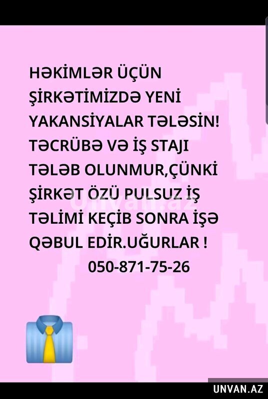 Vakansiyalar menecer Vakansiyalar menecer