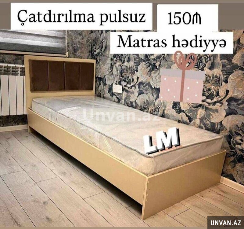 Tək neferlik çarpayı+matras hediyye Tək neferlik çarpayı+matras hediyye
