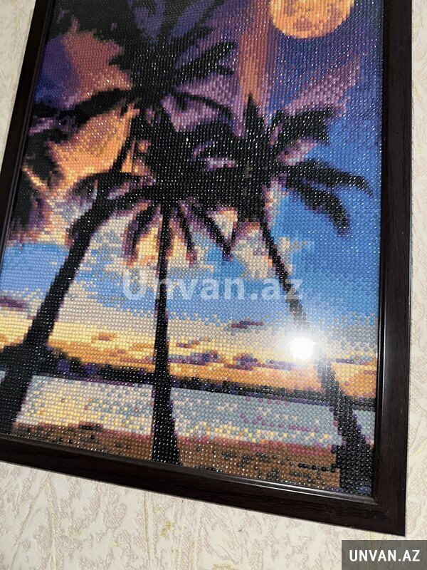 Hazır Almaz Mozaika Çərçivəli, 30×40, Çox Zərif İş Hazır Almaz Mozaika Çərçivəli, 30×40, Çox Zərif İş