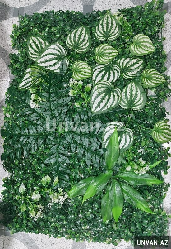 Yaşıl süni dekorativ panel -örtüklər Yaşıl süni dekorativ panel -örtüklər