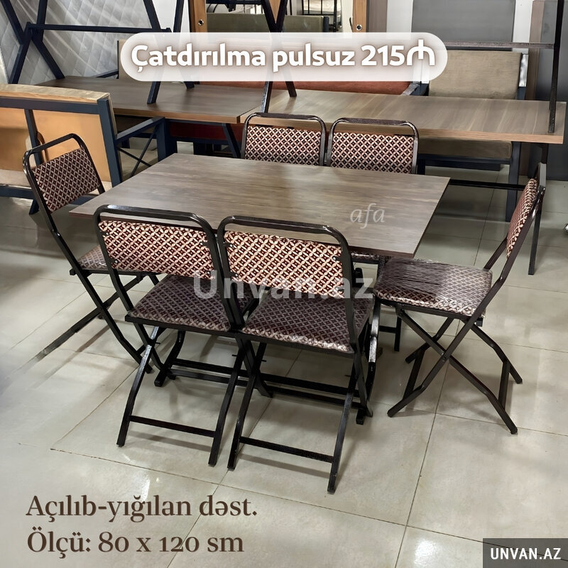 Açlıb-yığılan masa destleri (metbex, bağ, kafe üçün) Açlıb-yığılan masa destleri (metbex, bağ, kafe üçün)