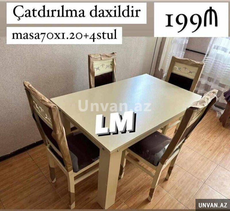 Masa + 4 Stul dəsti Masa + 4 Stul dəsti
