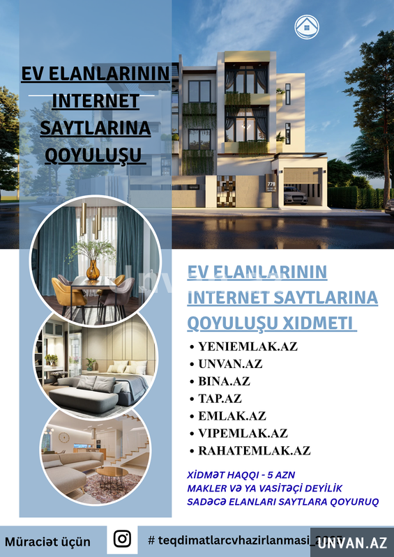 Ev elanlarini saytlara qoyulus xidmeti Ev elanlarini saytlara qoyulus xidmeti